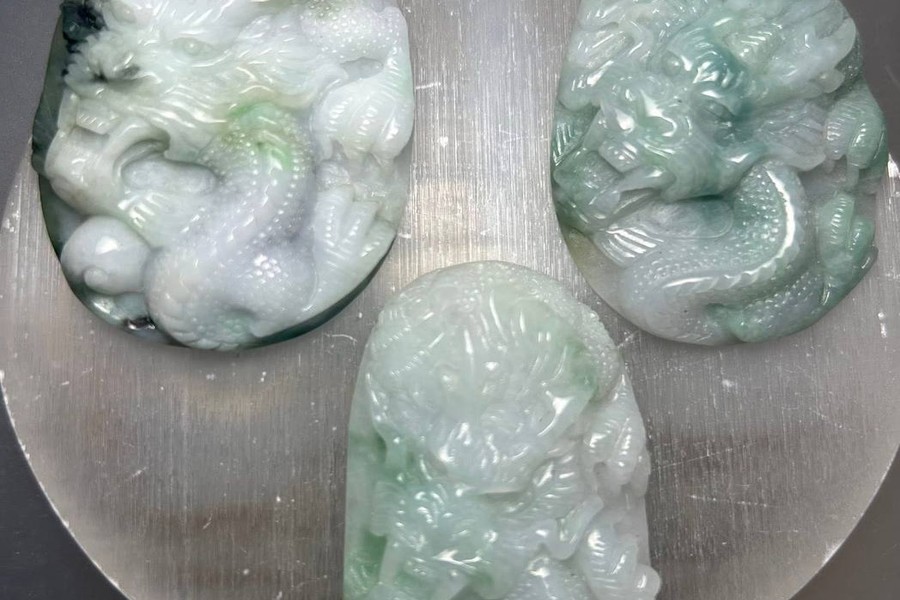 Hand Carved Jade Dragon Pendants